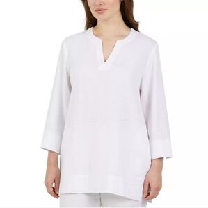 Lands’ End Ladies' Notch Neck Tunic, XS linen top